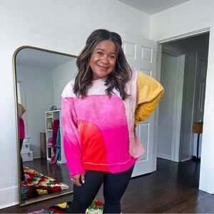 RED DRESS BOUTIQUE PATCHWORK SWEATSHIRT